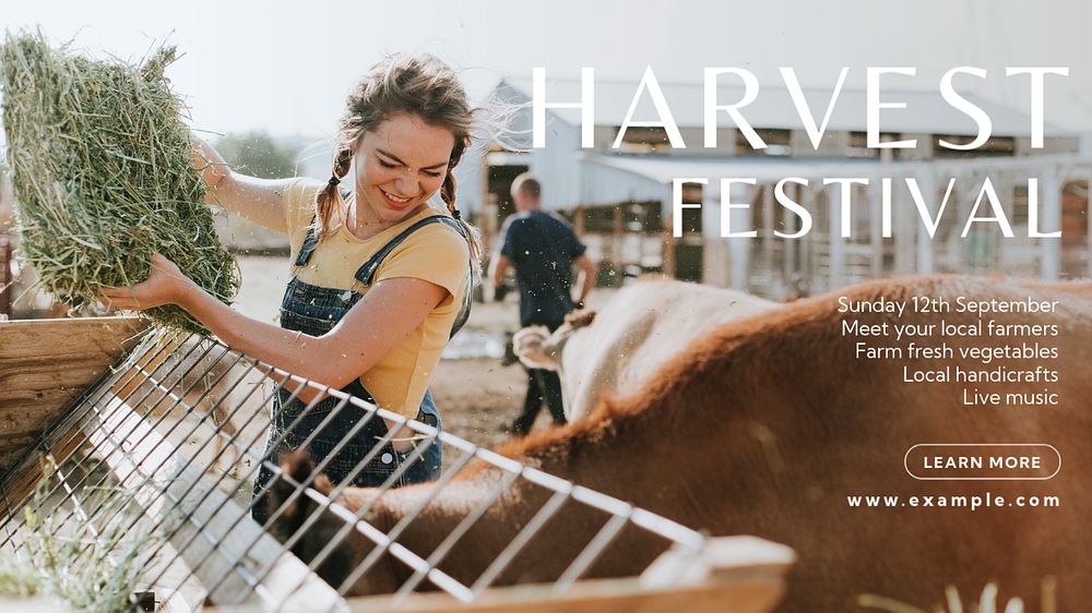 Harvest festival blog banner template, editable text