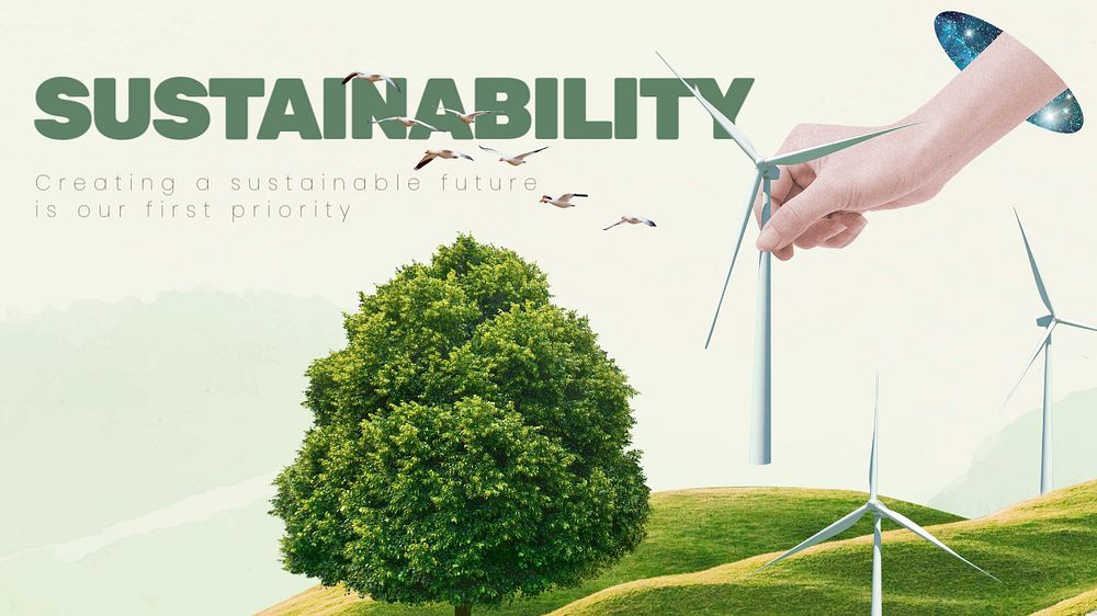 Sustainable community  blog banner template, editable text