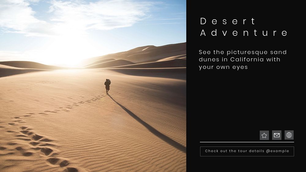 Desert tour blog banner template, editable text