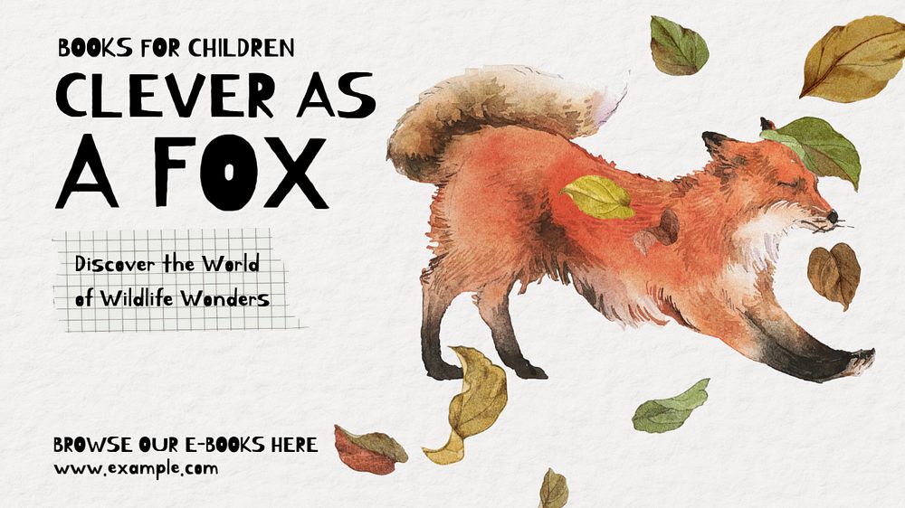 Fox blog banner template, editable text