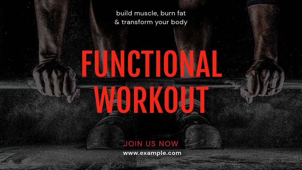 Functional workout blog banner template, editable text