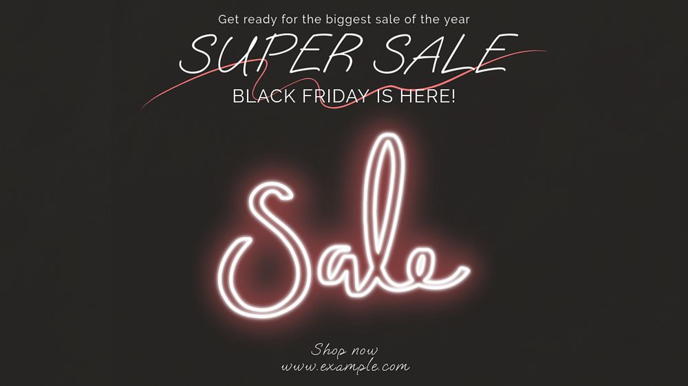 Black Friday sale  blog banner template, editable text