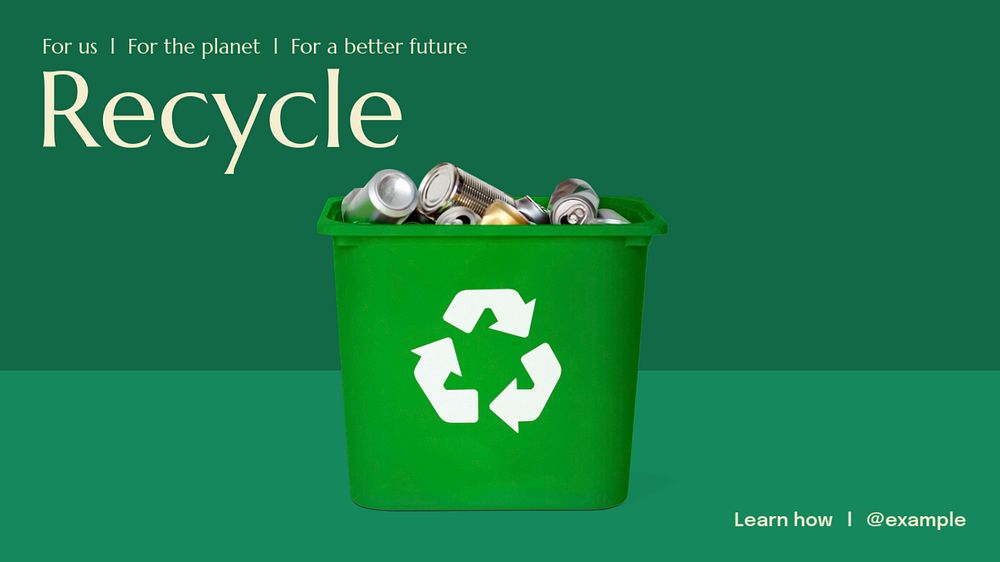 Recycle  blog banner template, editable text