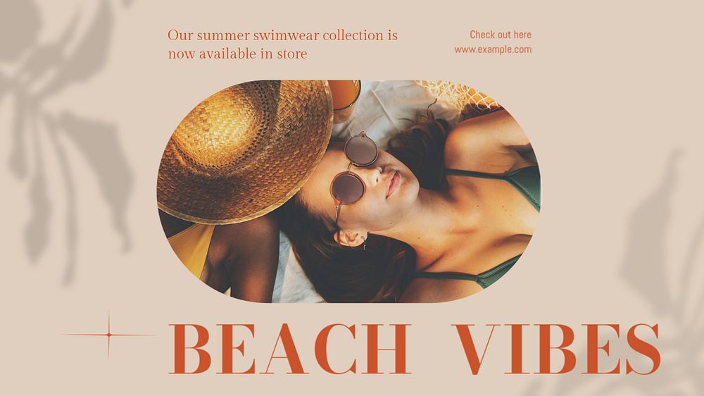 Beach vibes blog banner template, editable text