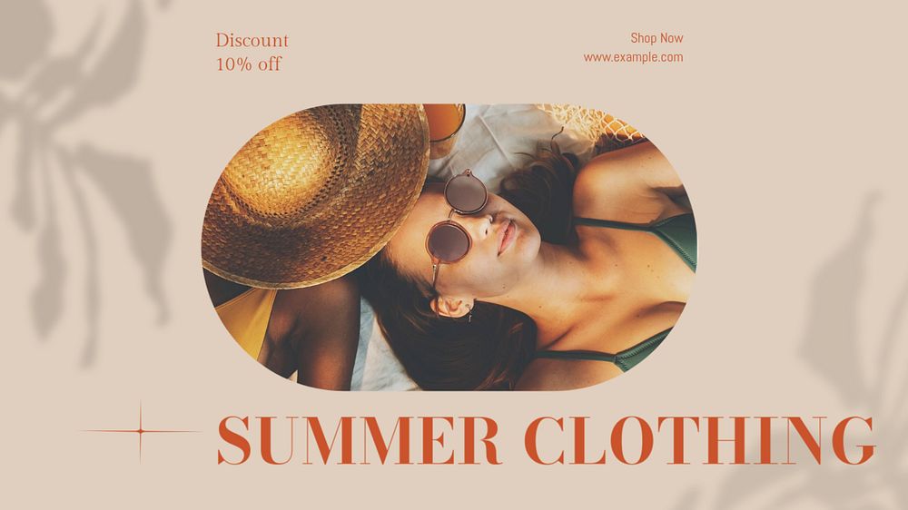 Summer clothing discount blog banner template, editable text