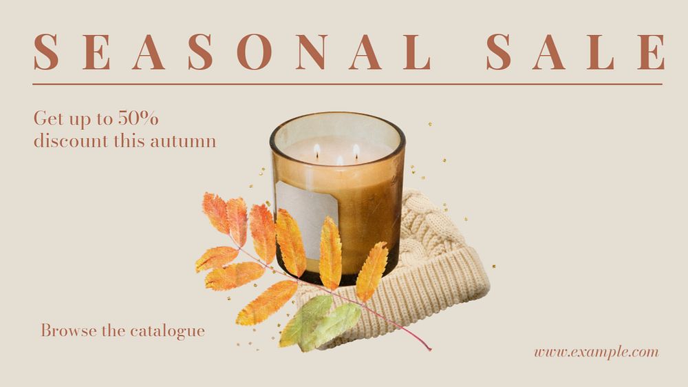 Seasonal sale blog banner template, editable text