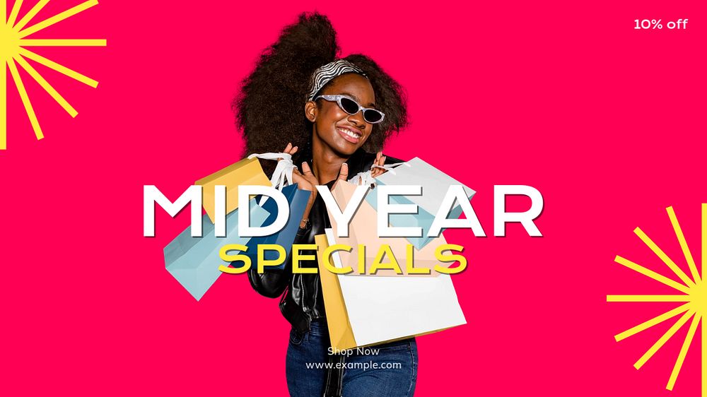 Mid year specials  blog banner template, editable text