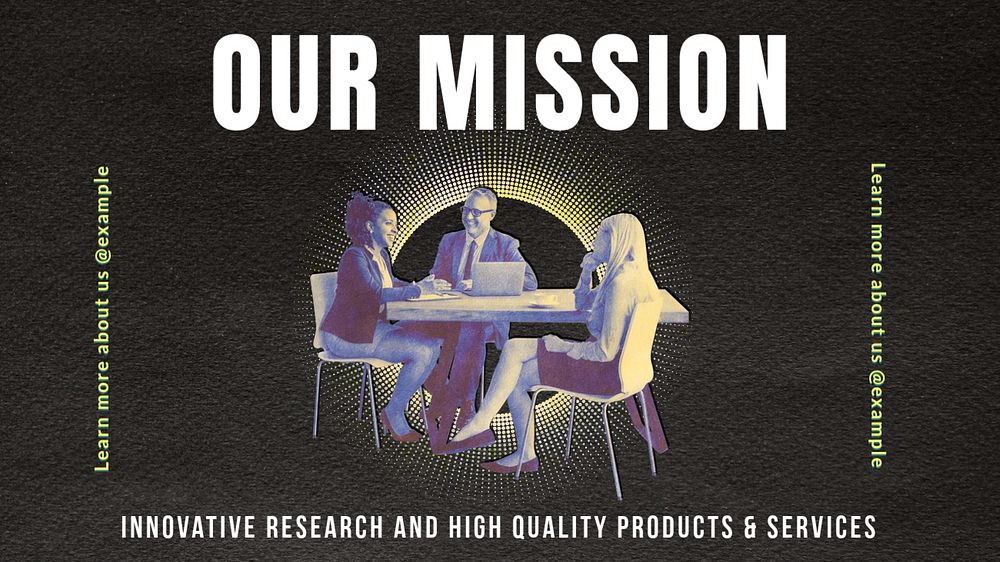 Our mission  blog banner template, editable text