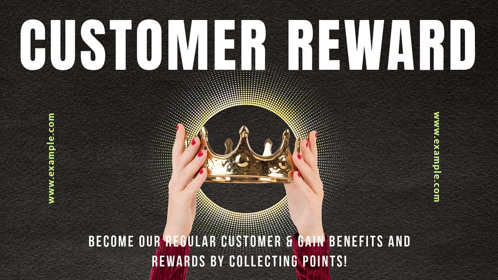 Customer reward  blog banner template, editable text