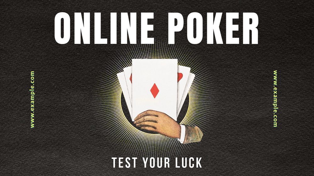 Online poker  blog banner template, editable text