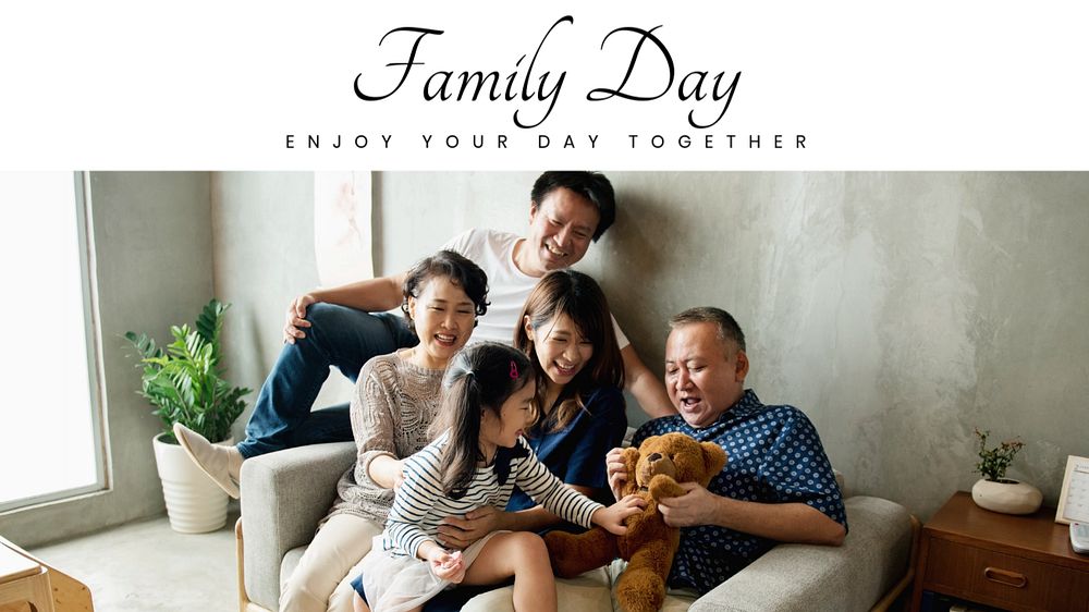 Family Day blog banner template, editable text