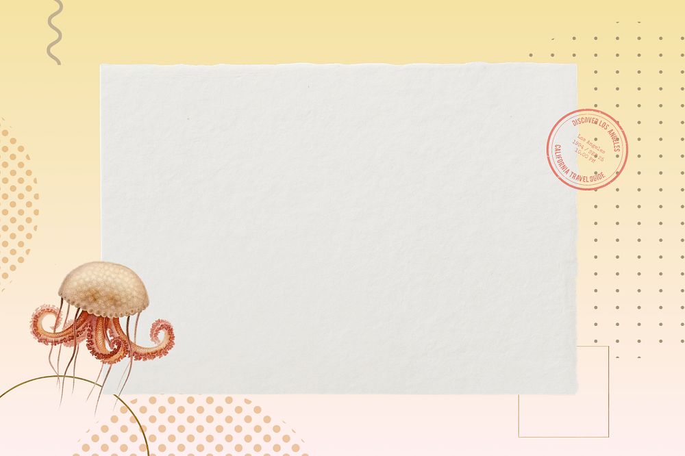 Vintage octopus background, editable note paper