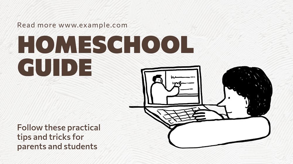 Homeschool guide blog banner template, editable text