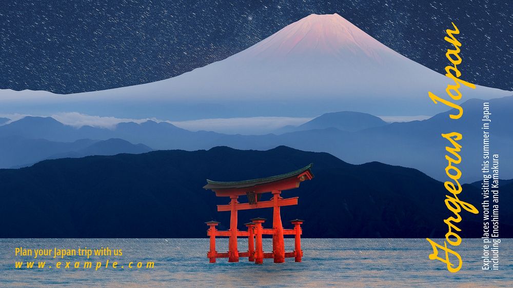 Japan travel ads blog banner template, editable text