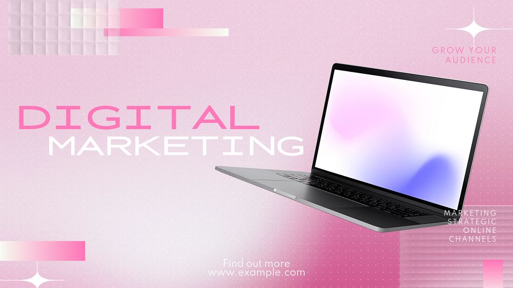 Digital marketing  blog banner template, editable text