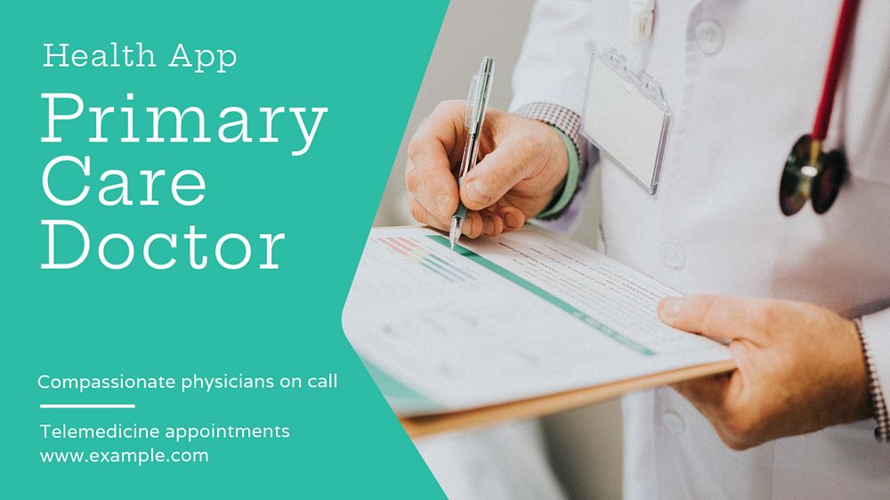 Doctor blog banner template, editable text