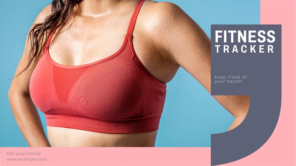 Fitness tracker blog banner template, editable design