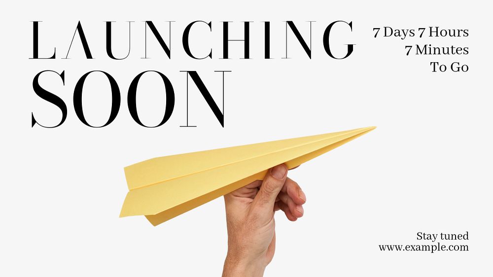 Launching soon  blog banner template, editable text