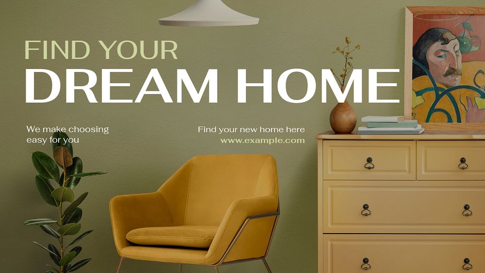 Dream home blog banner template, editable text