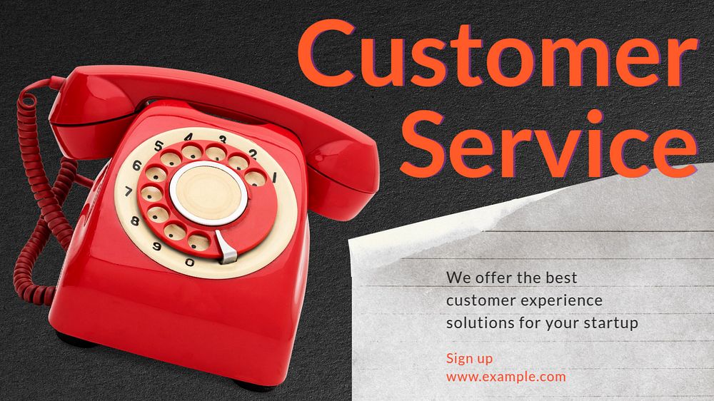 Customer service  blog banner template, editable text