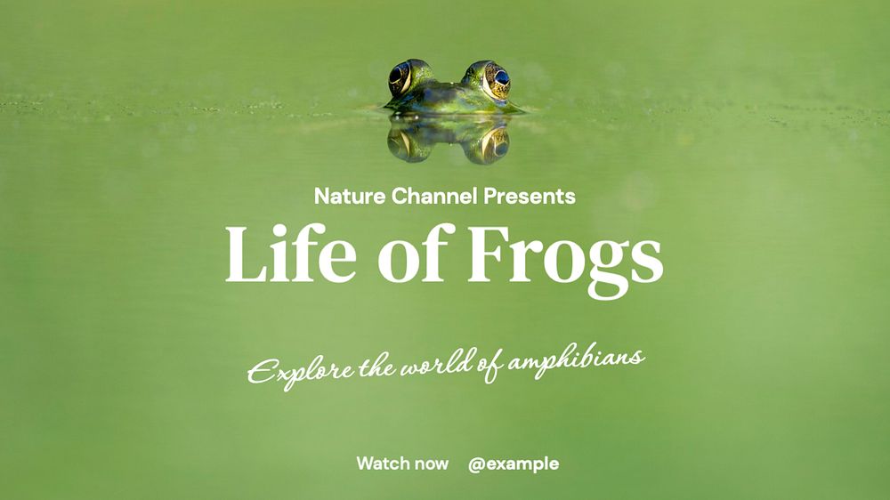 Frog documentary blog banner template, editable text