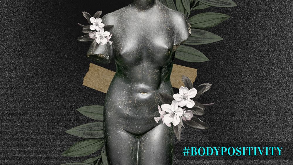 Body positivity  blog banner template, editable text