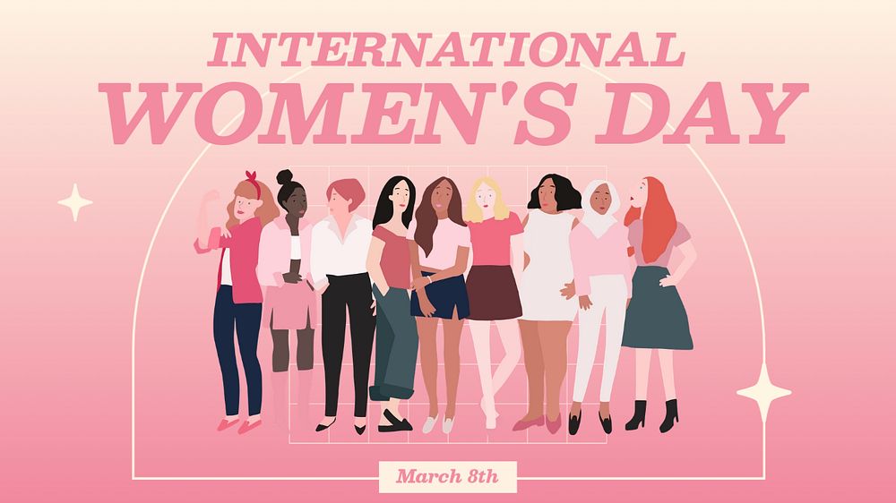 Women's day blog banner template, editable text