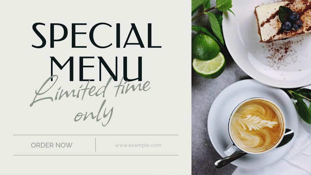 Special menu blog banner template, editable text