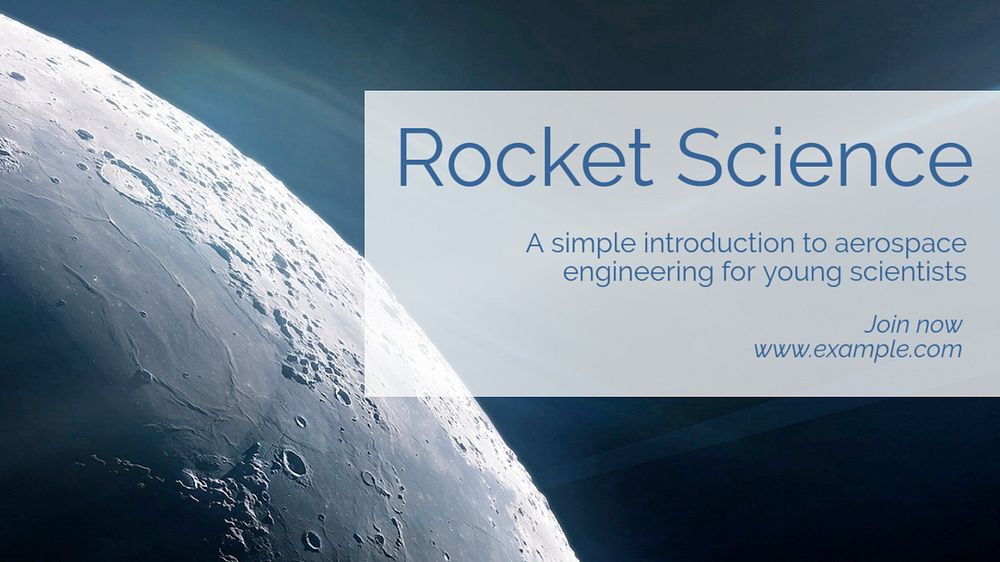 Rocket science  blog banner template, editable text