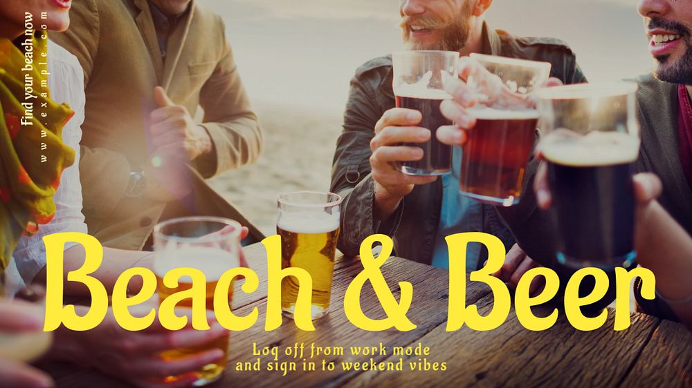 Beach and beer blog banner template, editable text