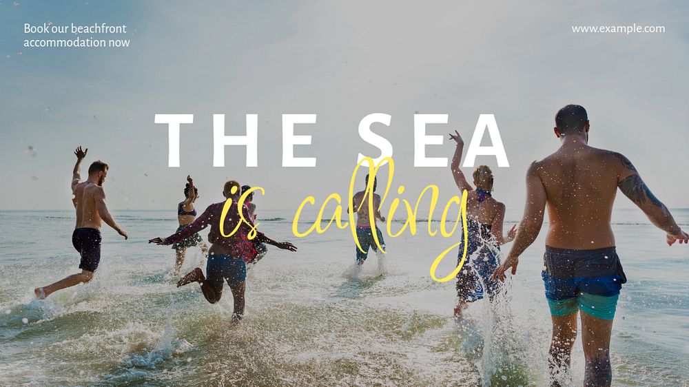 Sea is calling blog banner template, editable text