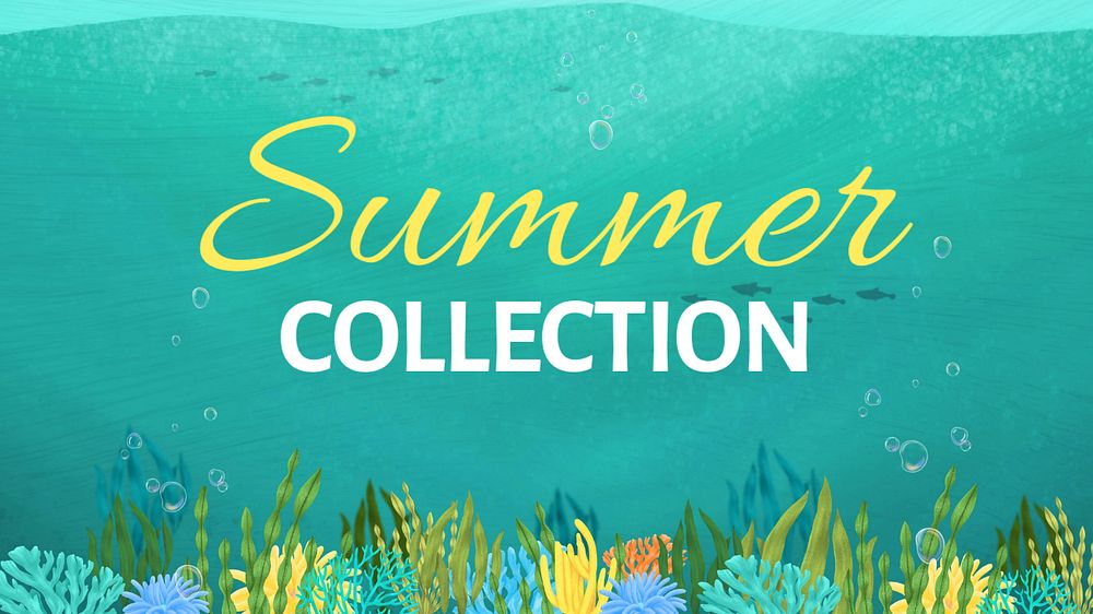 Summer collection blog banner template, editable text