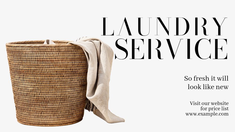 Laundry service  blog banner template, editable text