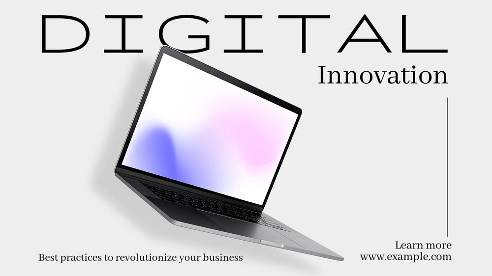 Digital innovation  blog banner template, editable text