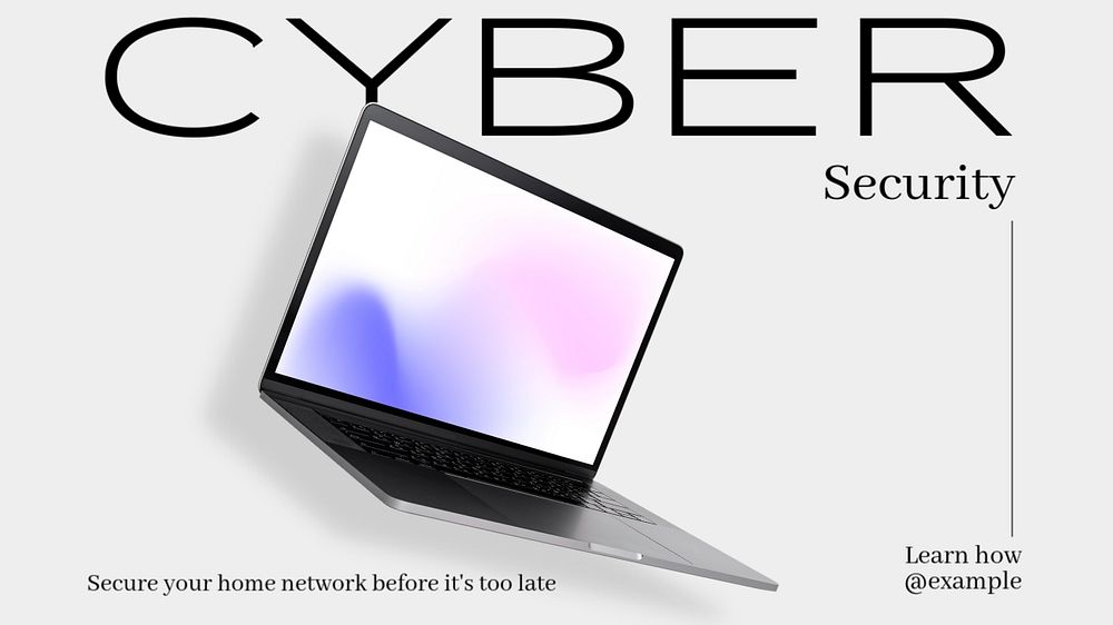 Cyber security  blog banner template, editable text