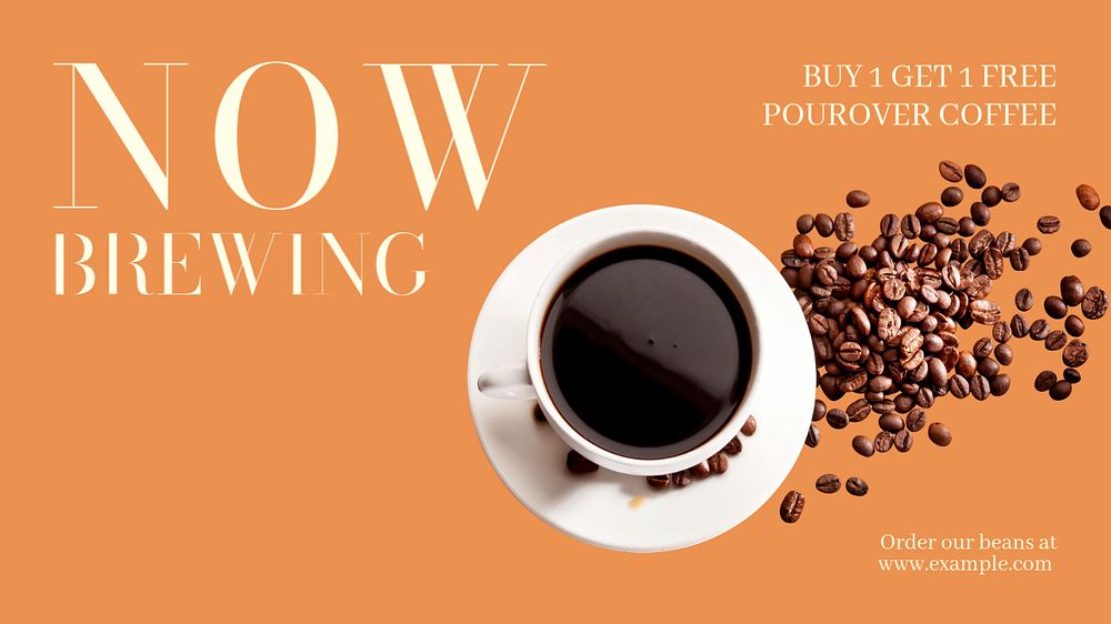 Now brewing  blog banner template, editable text