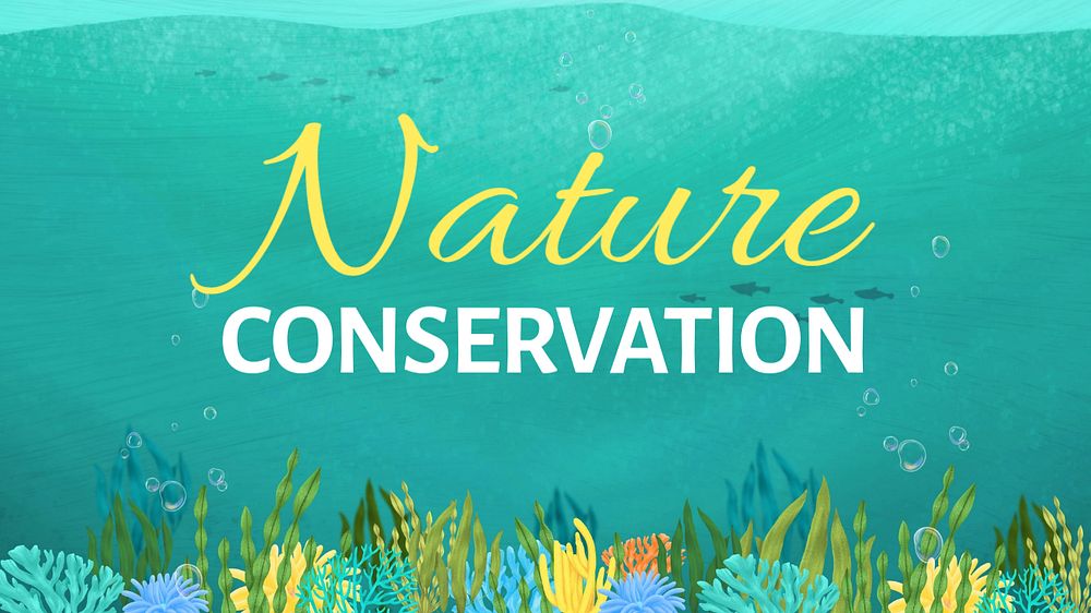 Nature conservation blog banner template, editable text