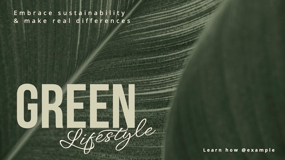 Green lifestyle blog banner template, editable text