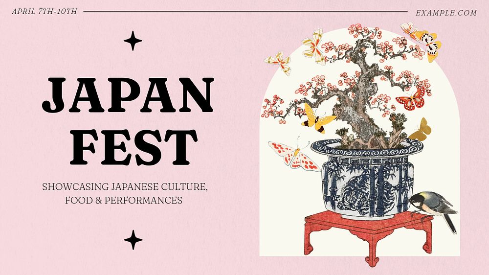 Japan festival  blog banner template, editable text