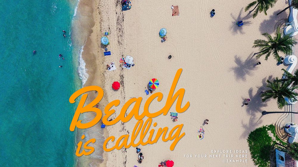 Beach is calling blog banner template, editable text