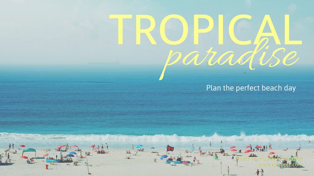 Summer vacation blog banner template, editable text