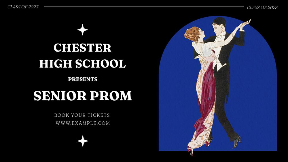 Senior prom  blog banner template, editable text