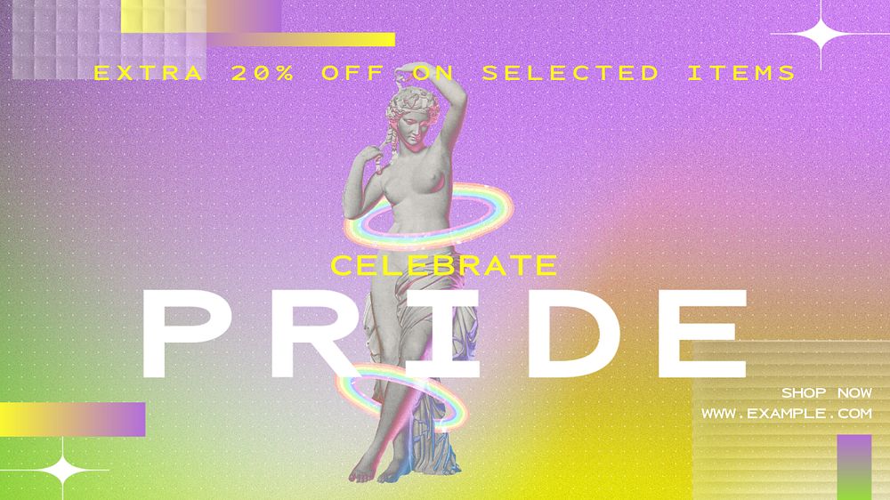 Celebrate pride  blog banner template, editable text