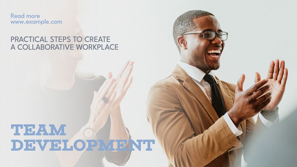 Team development blog banner template, editable text