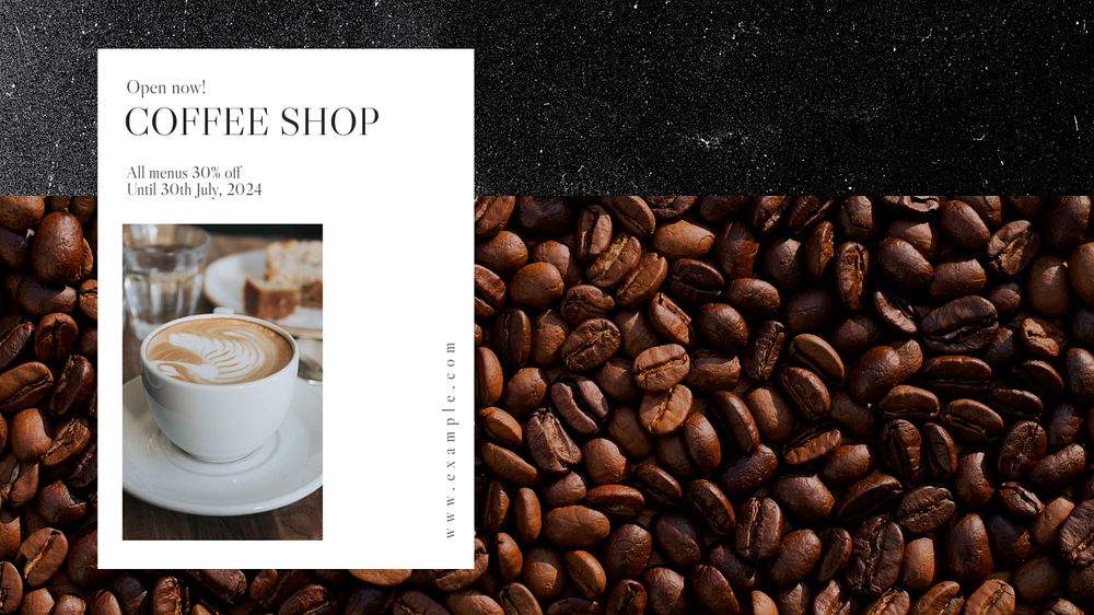 Coffee shop  blog banner template, editable text