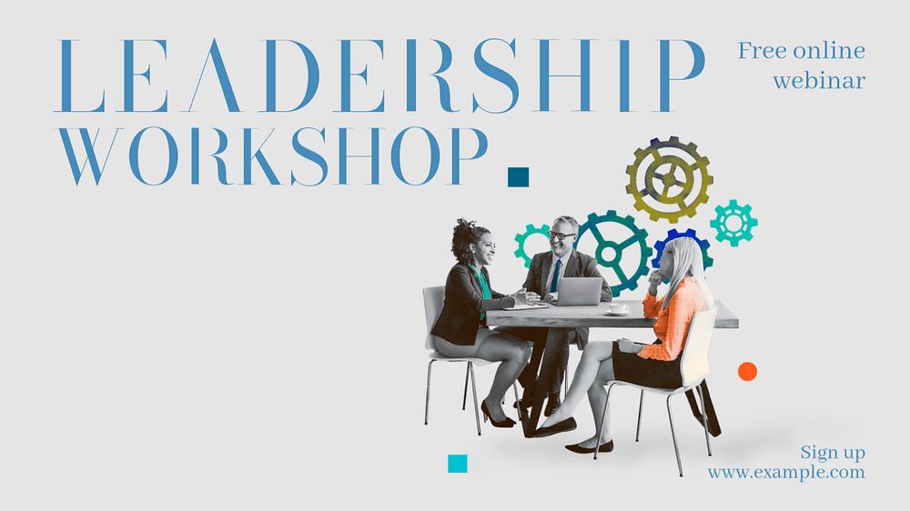 Leadership workshop  blog banner template, editable text