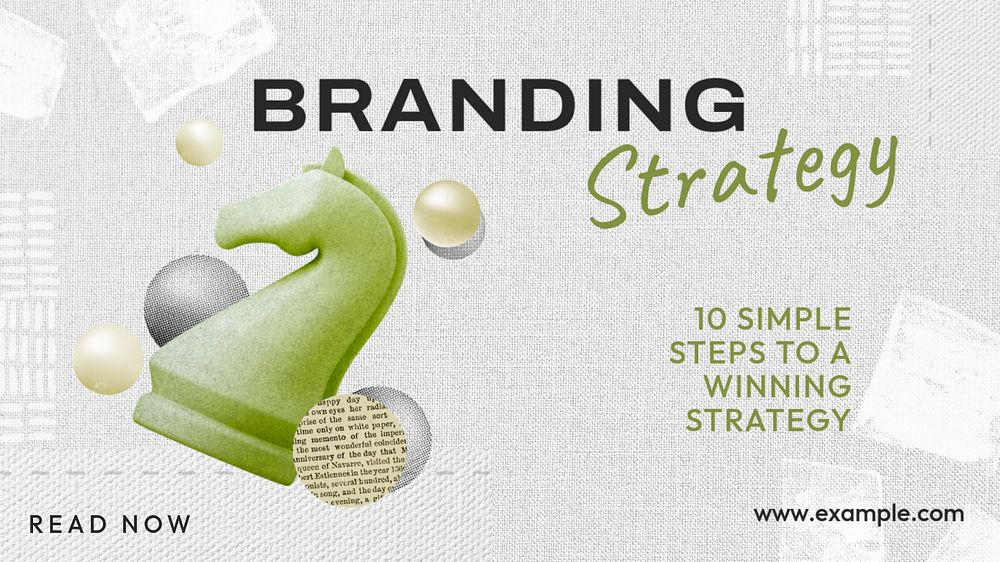 Branding strategy  blog banner template, editable text