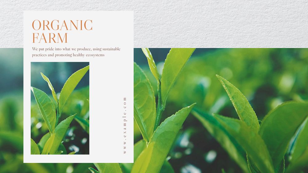 Organic farm  blog banner template, editable text