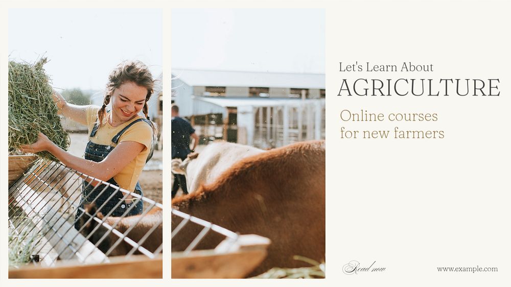 Agriculture class blog banner template, editable text