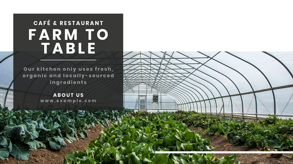 Farm to table blog banner template, editable text